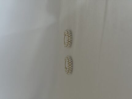 Gold Style Faux Pearl Drop Dangle Earrings (PTE026G)