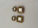 Gold Red Cubic Zirconia Dangle Earrings (PTE024RG) - Image 2
