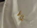 Gold Bow Ribbon Stud Earrings (PTE004G) - Image 4