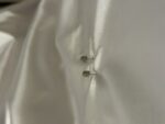 Half Round Hip-Hop Earrings Silver (PTE008S) - Image 2