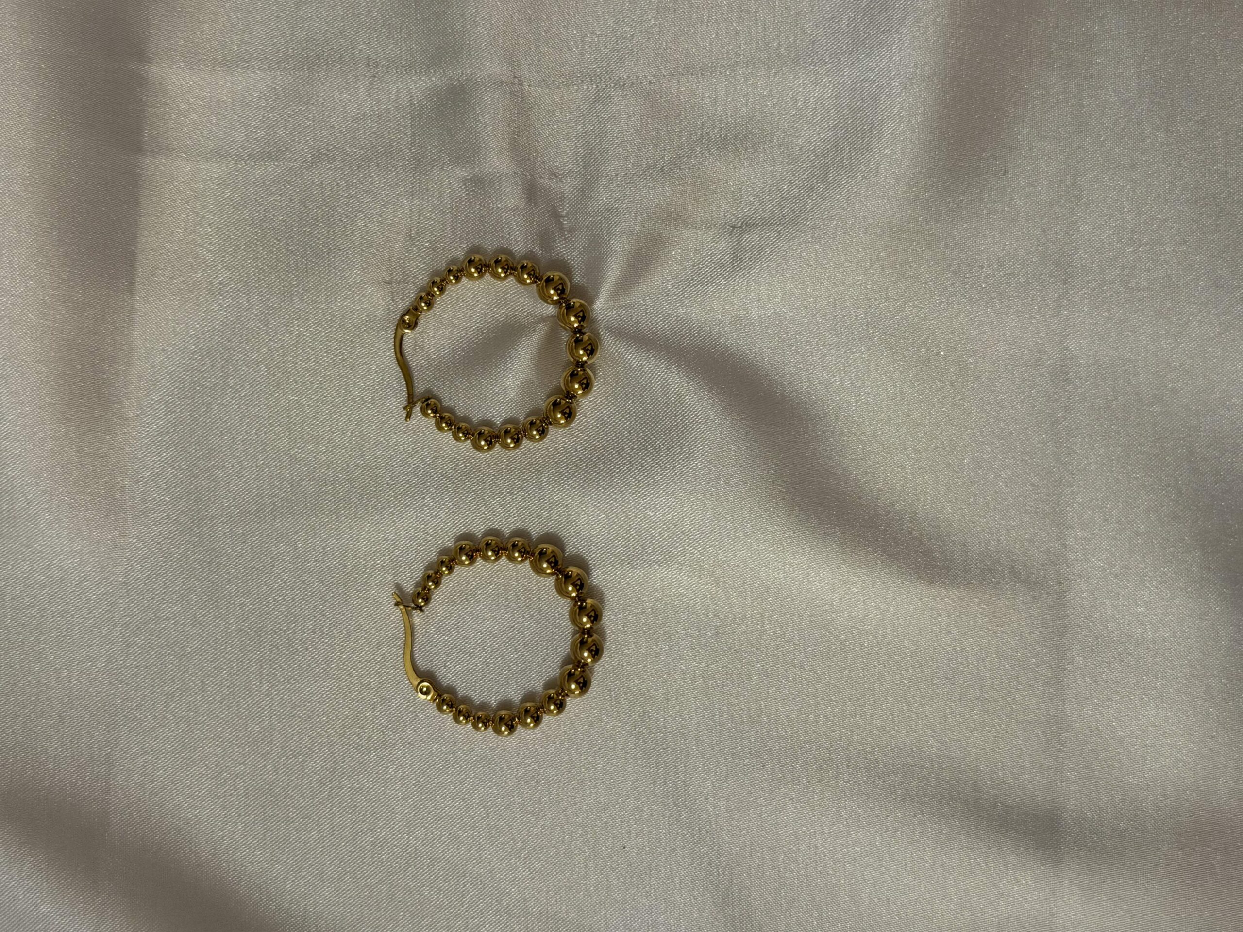 IMG_1940 Gold Plated Hoop Earrings (PTE028G) - Image 1
