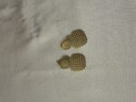 Pearl White Square Pendant Drop Stud Earrings (PTE034G) - Image 2